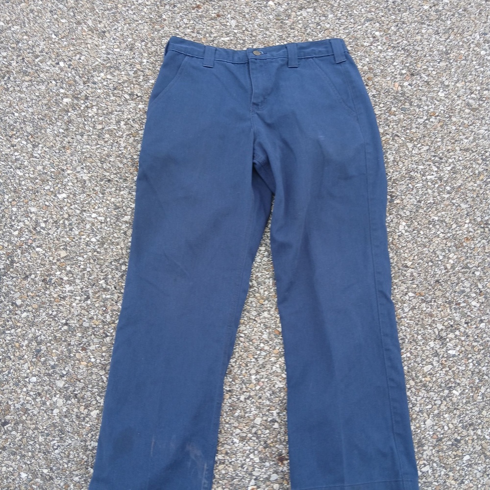 Carhartt B290 Pants Mens 31x28 Blue Blended Twill Chino Workwear Casual